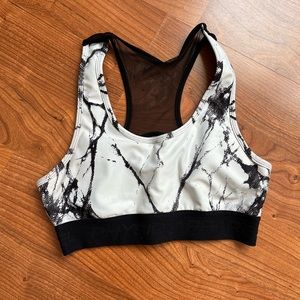 Marble print sports bra